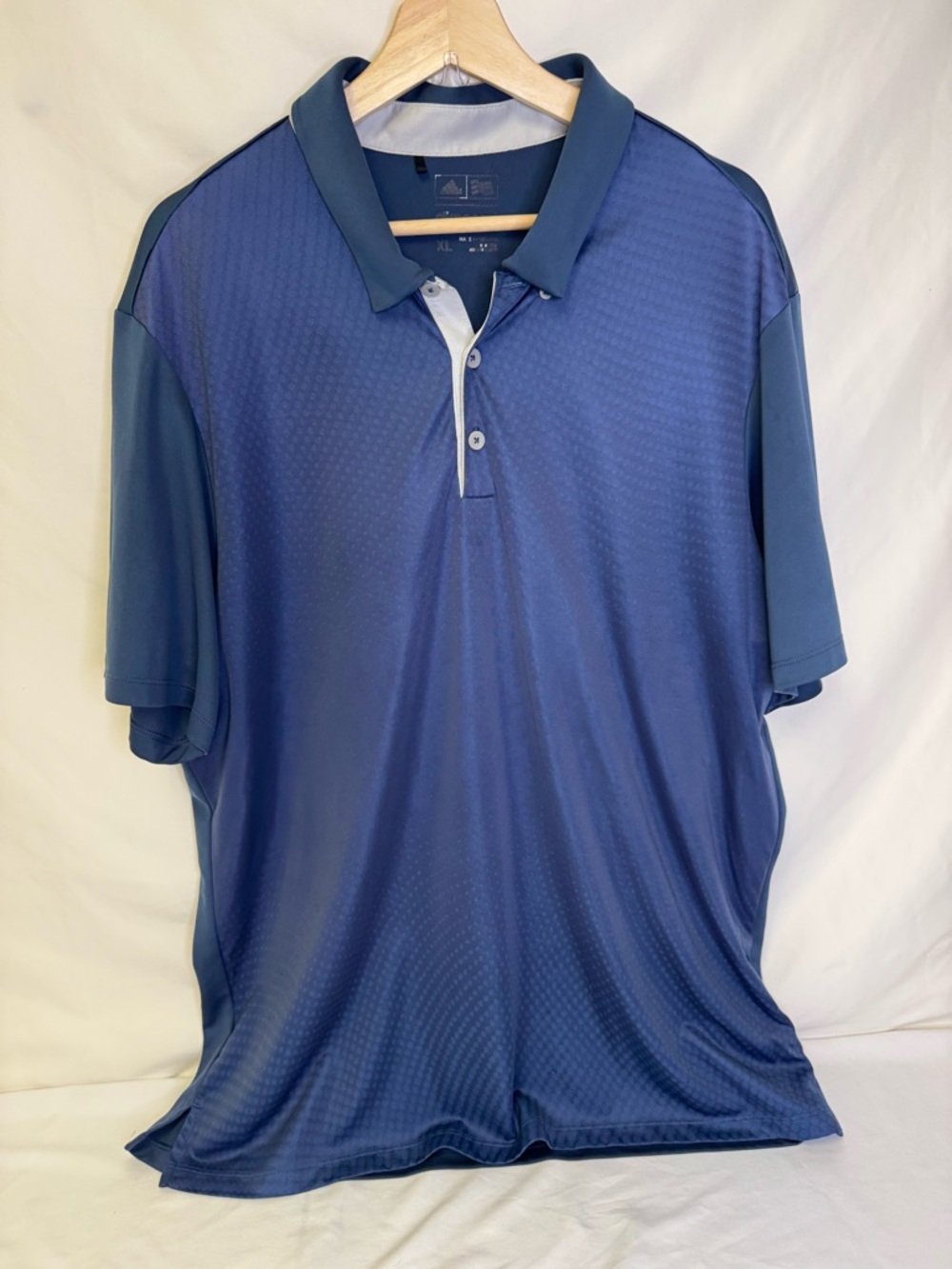 adidas Men’s Two-Tone Navy and Royal Blue Polo